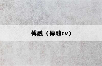 傅融（傅融cv）