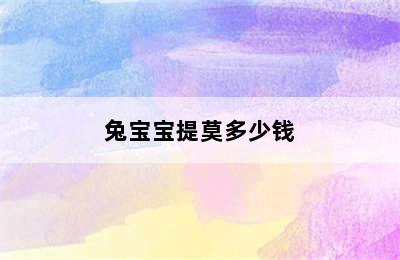 兔宝宝提莫多少钱