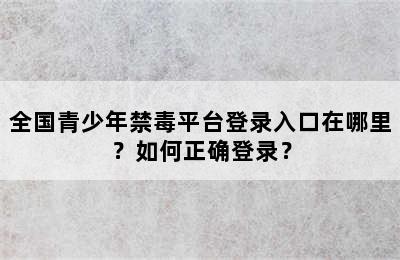 全国青少年禁毒平台登录入口在哪里？如何正确登录？