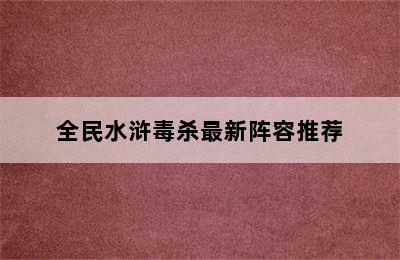 全民水浒毒杀最新阵容推荐