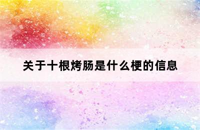 关于十根烤肠是什么梗的信息