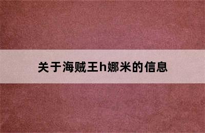 关于海贼王h娜米的信息