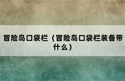 冒险岛口袋栏（冒险岛口袋栏装备带什么）