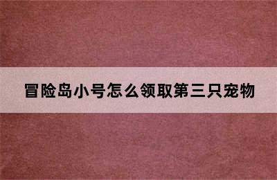 冒险岛小号怎么领取第三只宠物