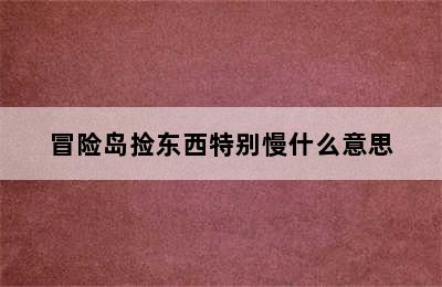 冒险岛捡东西特别慢什么意思