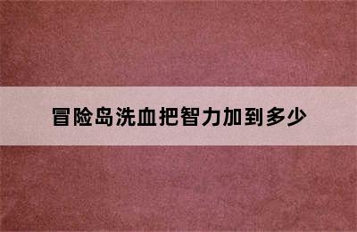 冒险岛洗血把智力加到多少