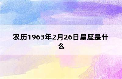 农历1963年2月26日星座是什么