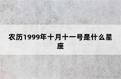 农历1999年十月十一号是什么星座