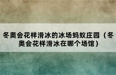 冬奥会花样滑冰的冰场蚂蚁庄园（冬奥会花样滑冰在哪个场馆）