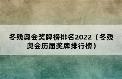 冬残奥会奖牌榜排名2022（冬残奥会历届奖牌排行榜）