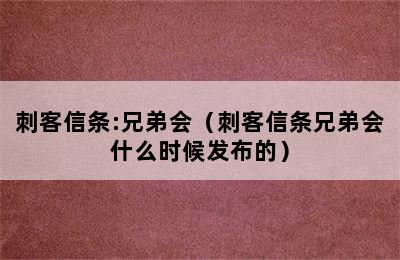 刺客信条:兄弟会（刺客信条兄弟会什么时候发布的）