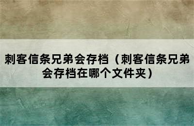 刺客信条兄弟会存档（刺客信条兄弟会存档在哪个文件夹）