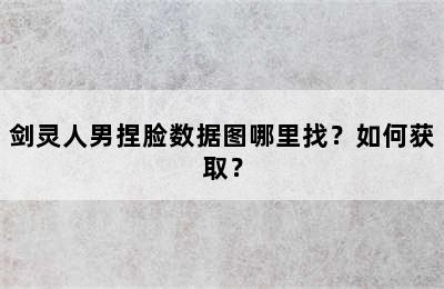 剑灵人男捏脸数据图哪里找？如何获取？