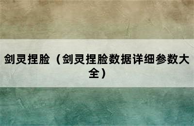 剑灵捏脸（剑灵捏脸数据详细参数大全）