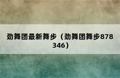 劲舞团最新舞步（劲舞团舞步878346）