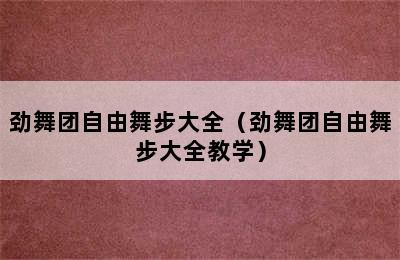 劲舞团自由舞步大全（劲舞团自由舞步大全教学）