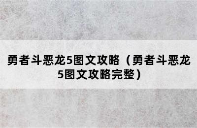 勇者斗恶龙5图文攻略（勇者斗恶龙5图文攻略完整）