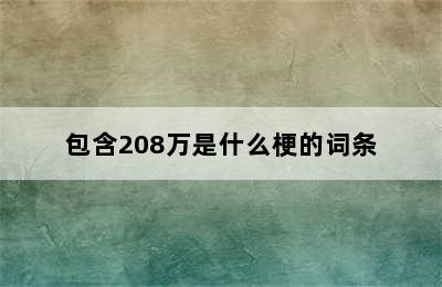 包含208万是什么梗的词条