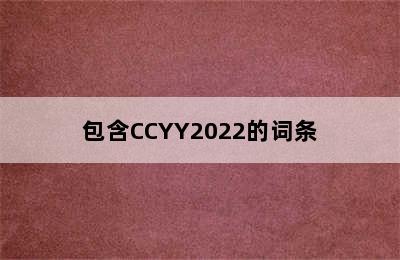 包含CCYY2022的词条