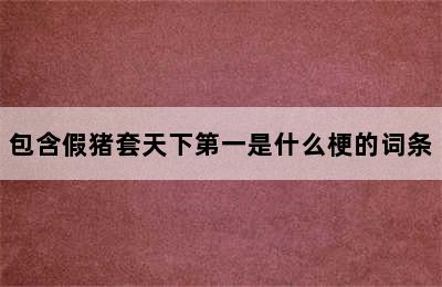 包含假猪套天下第一是什么梗的词条