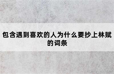 包含遇到喜欢的人为什么要抄上林赋的词条