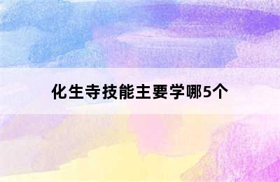 化生寺技能主要学哪5个