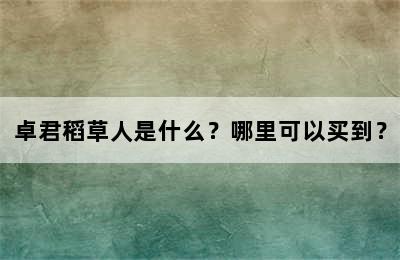 卓君稻草人是什么？哪里可以买到？