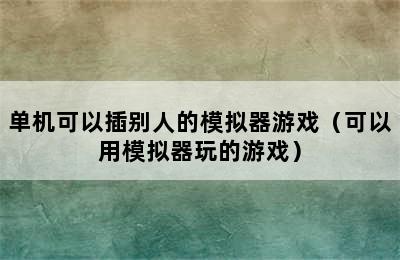 单机可以插别人的模拟器游戏（可以用模拟器玩的游戏）