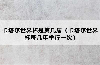 卡塔尔世界杯是第几届（卡塔尔世界杯每几年举行一次）