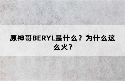 原神哥BERYL是什么？为什么这么火？