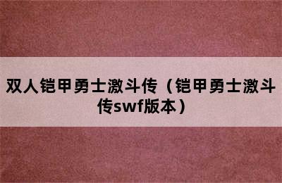 双人铠甲勇士激斗传（铠甲勇士激斗传swf版本）