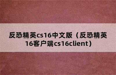 反恐精英cs16中文版（反恐精英16客户端cs16client）