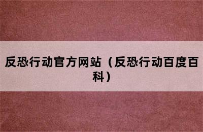 反恐行动官方网站（反恐行动百度百科）