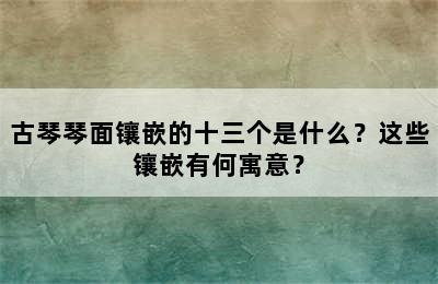 古琴琴面镶嵌的十三个是什么？这些镶嵌有何寓意？