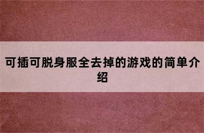 可插可脱身服全去掉的游戏的简单介绍