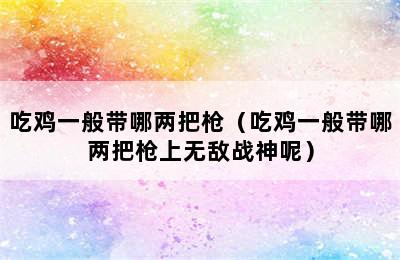 吃鸡一般带哪两把枪（吃鸡一般带哪两把枪上无敌战神呢）