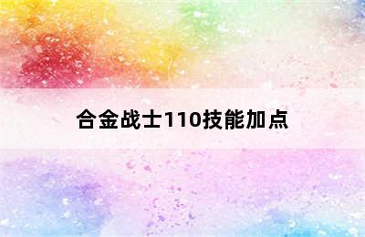 合金战士110技能加点