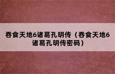 吞食天地6诸葛孔明传（吞食天地6诸葛孔明传密码）