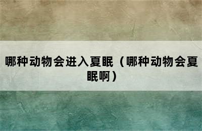 哪种动物会进入夏眠（哪种动物会夏眠啊）