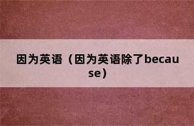 因为英语（因为英语除了because）