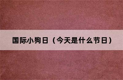 国际小狗日（今天是什么节日）