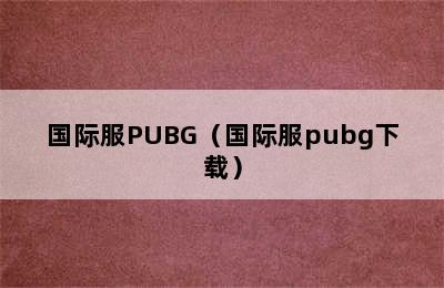 国际服PUBG（国际服pubg下载）