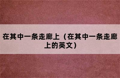 在其中一条走廊上（在其中一条走廊上的英文）