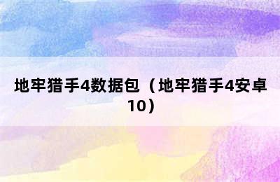 地牢猎手4数据包（地牢猎手4安卓10）