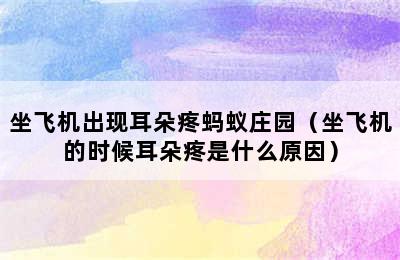 坐飞机出现耳朵疼蚂蚁庄园（坐飞机的时候耳朵疼是什么原因）