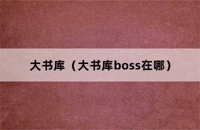 大书库（大书库boss在哪）