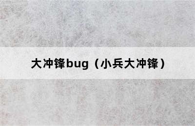 大冲锋bug（小兵大冲锋）