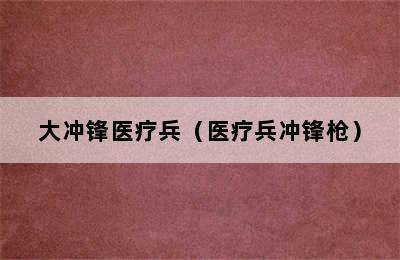 大冲锋医疗兵（医疗兵冲锋枪）