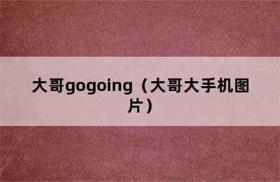 大哥gogoing（大哥大手机图片）