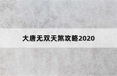 大唐无双天煞攻略2020